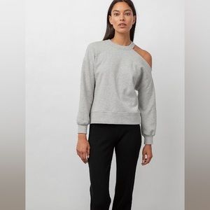 New RAILS Quincy Solid Sweatshirt in Grey Gray XXL Crewneck NWT Off-shoulder